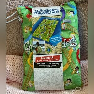Chutes and Ladders game beach towel set